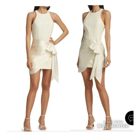 Cinq A Sept Windsor Sash Tie Ivory Mini Dress Size 2 - Picture 1 of 9